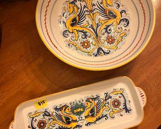 Two lovely pieces of Ceramica Nova Deruta serving ware