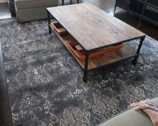Another view of the wood coffee table.