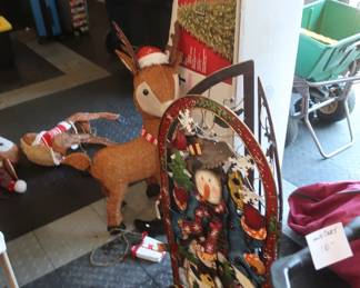 Christmas items in garage