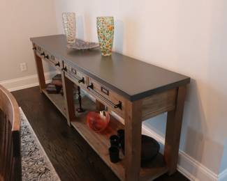 $600.00 Custom made server that blends with dining room table. It is 95" x 20".