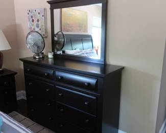 Broyhill dresser and mirror. It is 59" x 18". There is also a lamp.