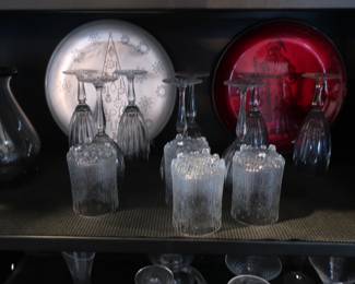 stemware and holiday trays from Neiman Marcus