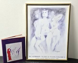 Lot #10 -RC Gorman "Nudes & Foods Signed Lithograph Poster Plus 1980's Cookbook "In Good Taste" w/ 45 Drawings with Recipes