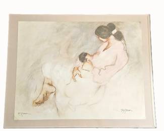Lot #4 - R.C. Gorman Signed Lithograph of "Leila with Child" Hand Signed in Pencil by Artist 22" x 28"