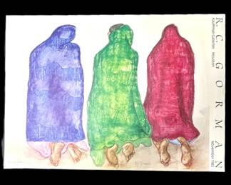 Lot #11 - Hand Signed Exhibition Lithograph by R.C. Gorman "Women Kneeling in Prayer" 31" x 22"