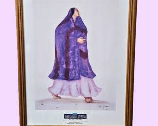 Lot #8 - 1990's Framed R.C. Gorman Classic "Pinon Picker" Vibrant Lithograph Poster- Signed by Artist in Pencil