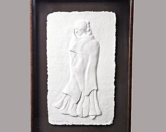 Lot #3 - R.C. Gorman Large Framed Papercast Art "Nellie Begay" 1992 - LE 11/90 Signed and Numbered By Artist 31" x 18"