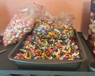 Bracelet making beads with letters, numbers, colors