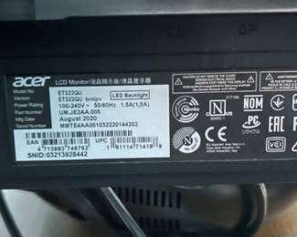 Acer Monitor 32' 60 HZ August 2020