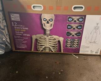 Skelly: The Home Depot's 12-Foot Giant-Sized Skeleton, also known as "Skelly," is a popular Halloween decoration. It is made of high-density polyethylene and features LED-illuminated eyes. You can find detailed information on its dimensions, assembly, and features in the provided search results.