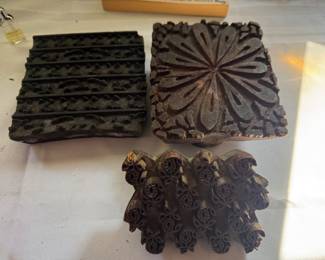 Primitive antique wood stamps