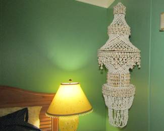 vintage hanging double shell (puka?) light