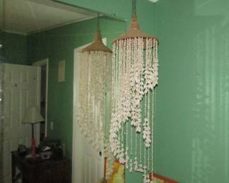 vintage spiral handing shell light