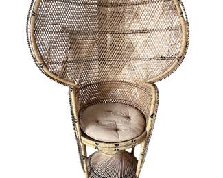 Vintage peacock wicker, throne chair!!