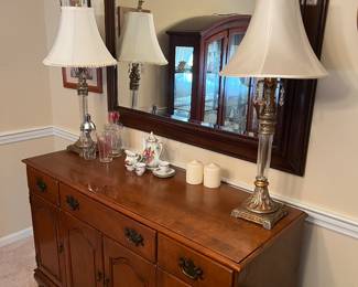 Sideboard, Mirror, buffet lamps
