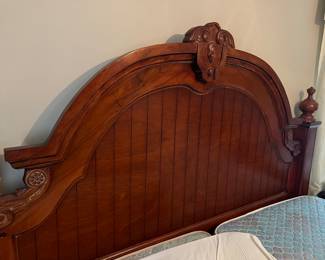 King wood headboard and frame 