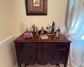 Vintage sideboard and Art Deco bullet lamps