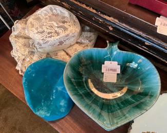 Blue Mountain Pottery Leaf Bowl