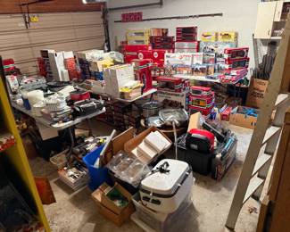 Kabob Rack & Skewers, Cast Iron Hibachi, Portable Table Top Gas Grill, Trains, Budweiser Warehouse