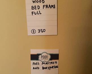 Wood Bed Frame Full, Full Mattress and Boxspring