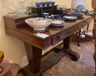 Antique Wood Writing Desk with 3 Drawers