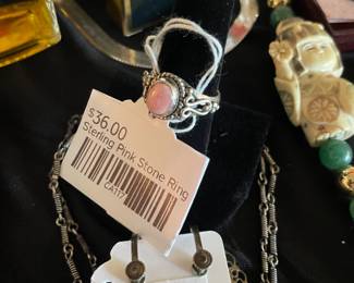 Sterling Pink Stone Ring