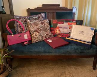 Antique Settee, Throw Pillows, Purses, Official Presidential Medals Collection