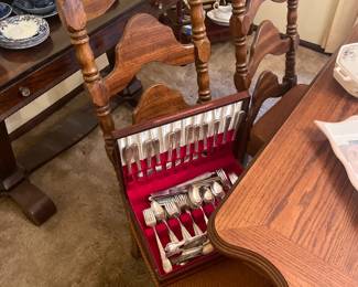 French Country Ladderback Wood Chairs 10pc Set