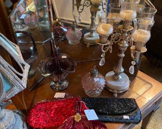 Vintage Mirror, Vintage Purses