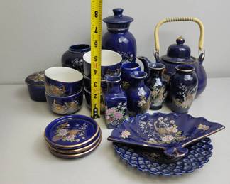 Japanese Cobalt Blue Porcelain Set