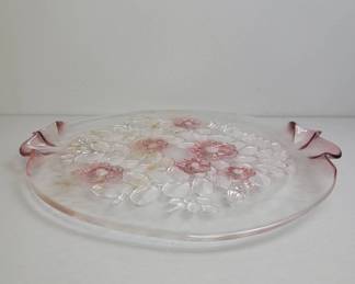 Rosella Floral Glass Serving Plate