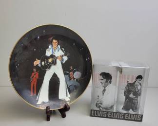 Elvis Presley Collector Plate and Glasses Set