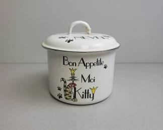 Enamel Cat Food Storage Container