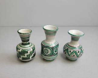 Three Painted Ceramic Vases