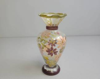 Tracy Porter Hand Painted Glass Vase