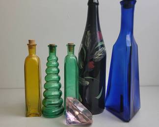 Colored Glass Bottles with Crystal