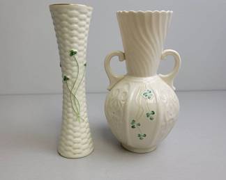 Belleek and Lefton Porcelain Vases