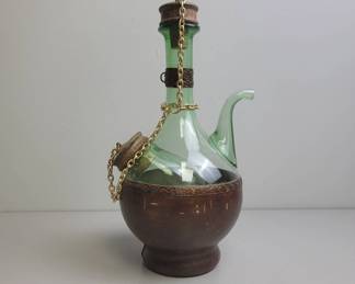Glass & Leather Clad Decanter with Ice Chamber