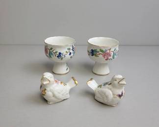 Floral Cups & Porcelain Bird Figurines