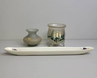 Ceramic Incense Tray and Decorative Candles