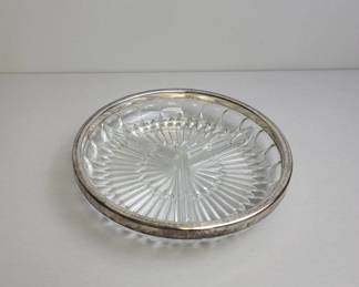 Relish Dish with 3 Compartments & Silver Trim