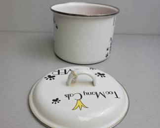 Enamel Cat Food Storage Container