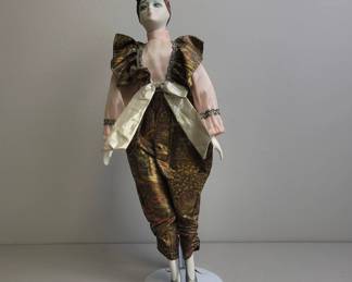 Vintage Harlequin Jester Marti Gras Clown Porcelain