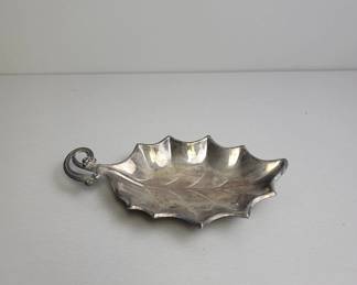 Silver-Plated Leaf-Shaped Tray