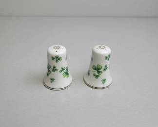 Belleek Shamrock Salt Shakers