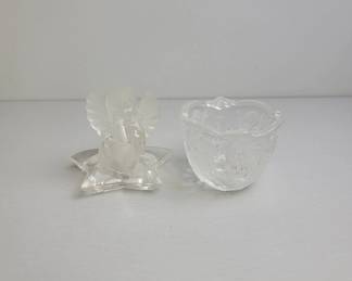 Crystal Angel Figurine and Bowl Set