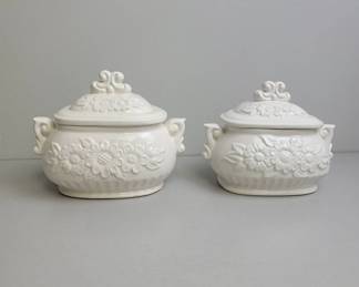 White Ceramic Lidded Soup Tureens