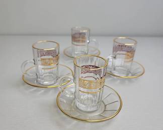 Arcoroc France Glass Cups & Saucers