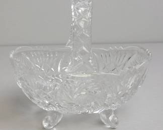 Crystal Basket With Handle and Feet