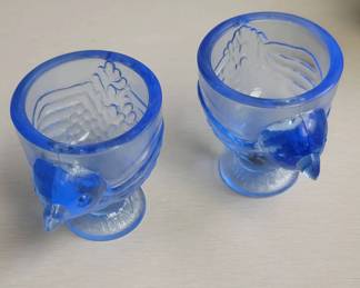 Blue Glass Egg Cups